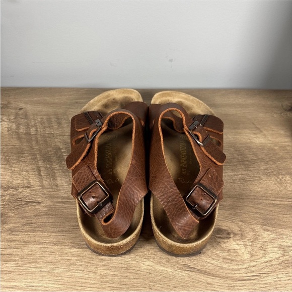 Birkenstock Milano Heel Strap Leather Sandals Brown Regular Size 45 M/12 - Picture 3 of 13